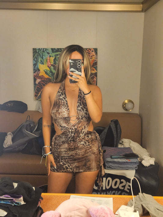 Chanel Leopard Dress (Brown)