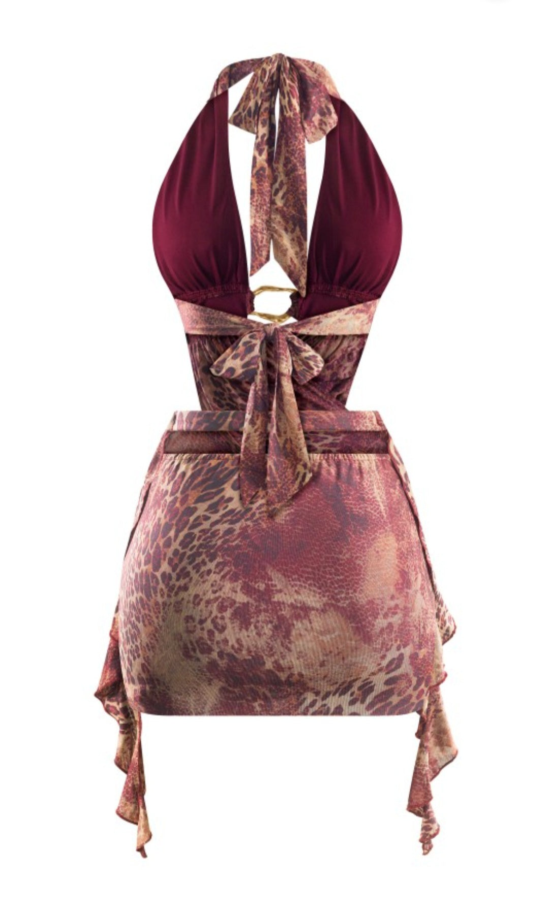 Chanel Leopard Dress (Burgundy)