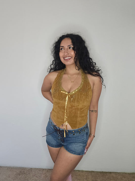 Dustine Lace Up Shorts (Blue)