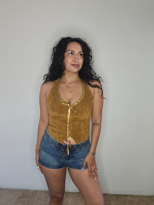 Dustine Lace Up Shorts (Blue)