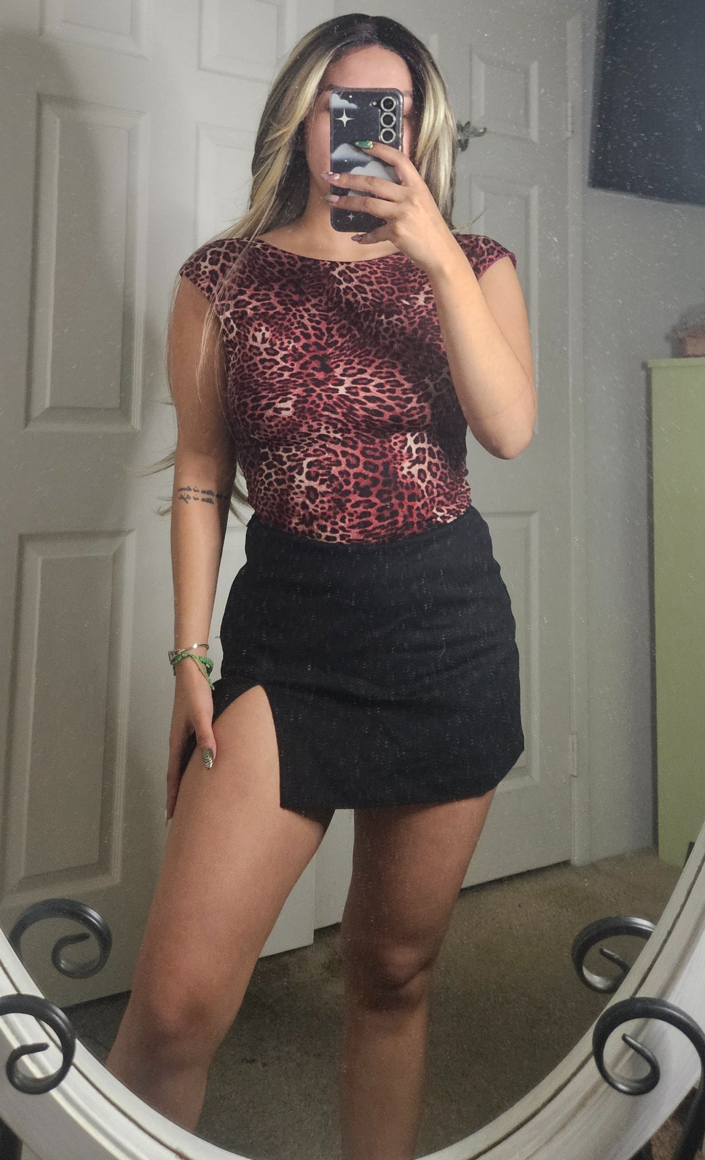 Angela Backless Top (Leopard)